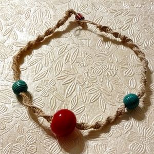 Hemp Choker w Glass Beads